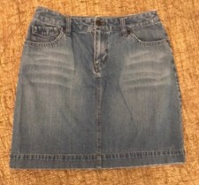 Eddie Bauer Denim Skirt, Front Back Pockets, Size 6