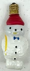 Antique Figural Snowman Hand Painted Milk Glass Holiday Light Bulb Non-Working