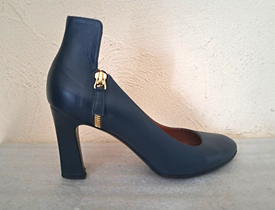 Michel vivien - Pumps - Größe 38,5 - Leder -blau - Authentisch