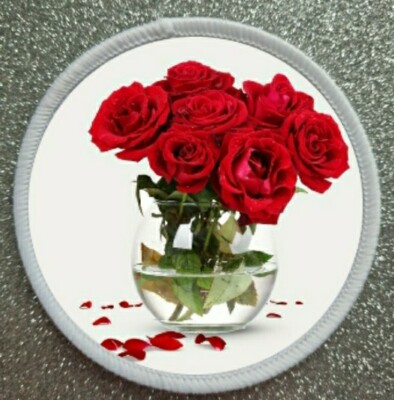 3'' Rosen Blume Sublimation Bügeln/Nähen Patch Abzeichen rote Rose Floral Florist