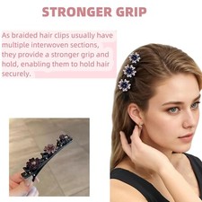 Sparkling Crystal Stone Braided Hair Clips Girls Hair Braid Clips - 8 Pcs