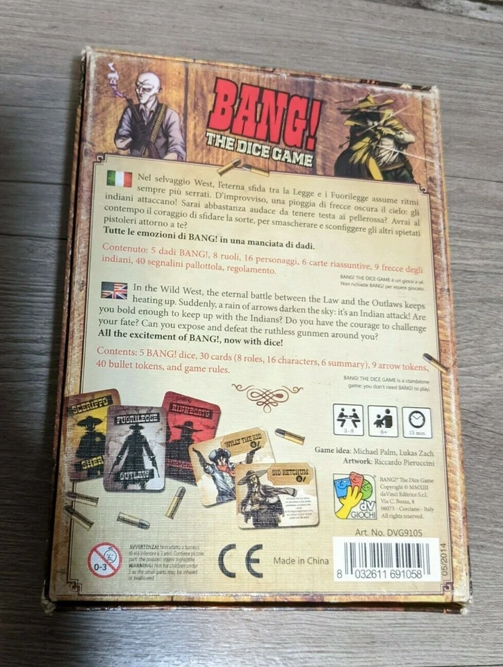 Bang! The Dice Party Game Board Game by DaVinci Games Gunfighter Cowboy Western - Image 3 of 3