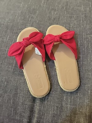 Crazy 8 Brand RED BOW Slip On Summer Shoes Girl SZ 1