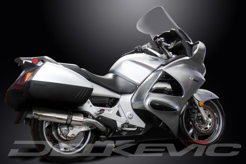 Honda ST1300 Pan European ABS Complete Exhaust 4-2 14" Round Stainless Mufflers - Picture 4 of 5
