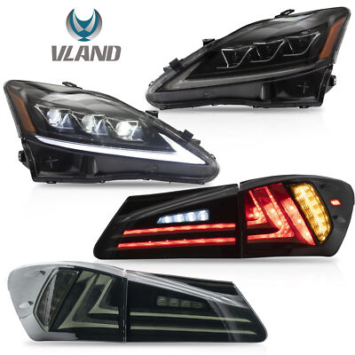 VLAND LED Headlights + Tail Lamp For 2006-2013 Lexus IS250 350 ISF Plug and Play