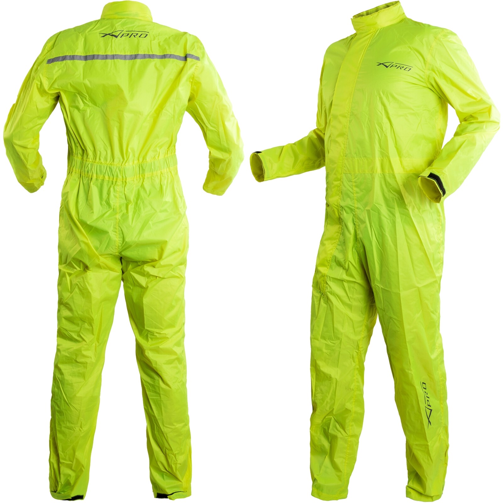Trajes Anti Agua Impermeable Lluvia Completas Moto Scooters Rain Suit Fluo