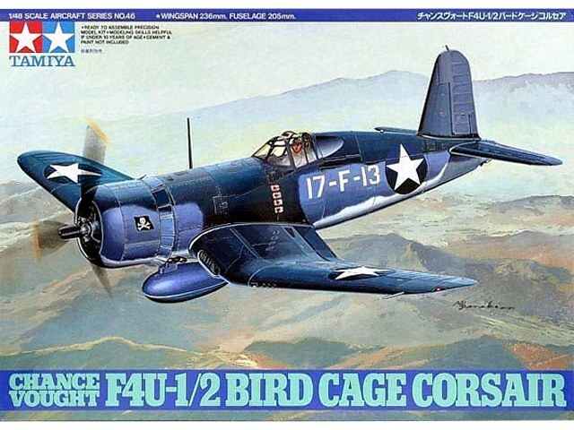 Tamiya 61046 1/48 Aircraft Model Kit Chance Vought F4U-1/2 Bird 