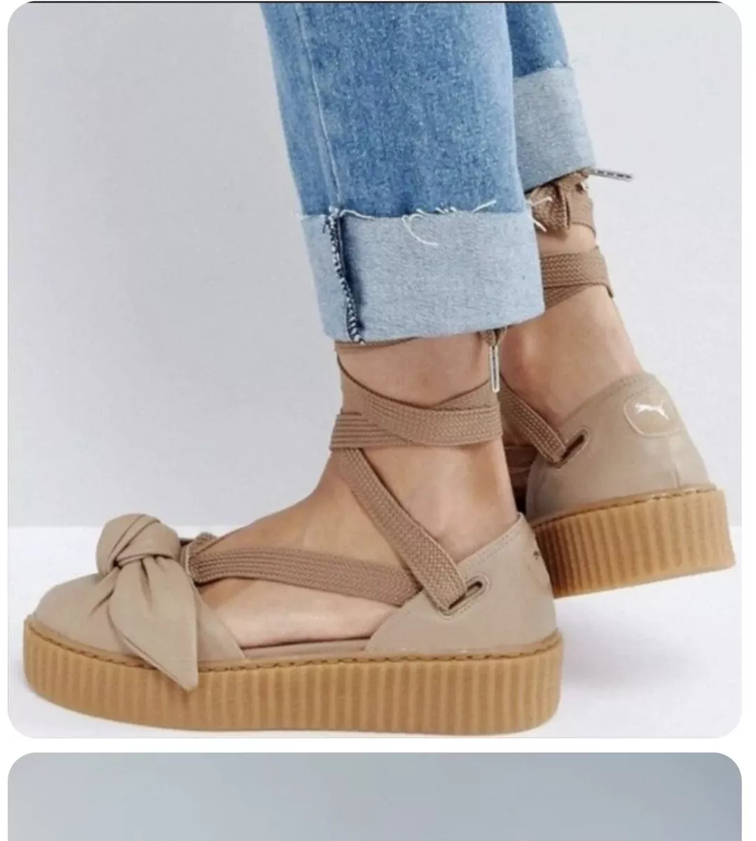 Puma X Fenti By Rihanna Women S 6.5 Leather Lace Up Sandals