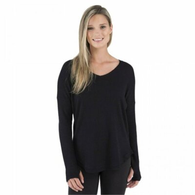 Wander by Hottotties Women's Waffle Collection Lea Long Sleeve V-Neck
