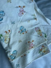 Vintage Hospital Style Baby Receiving Blanket With Ducks