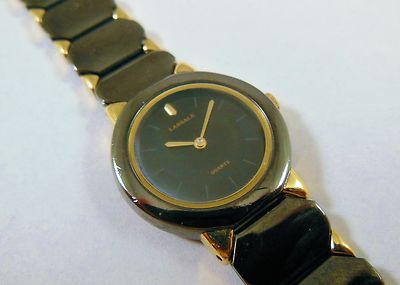 Lassale by Seiko Black & Gold Tone Metal 4N20-0400 Sample Watch