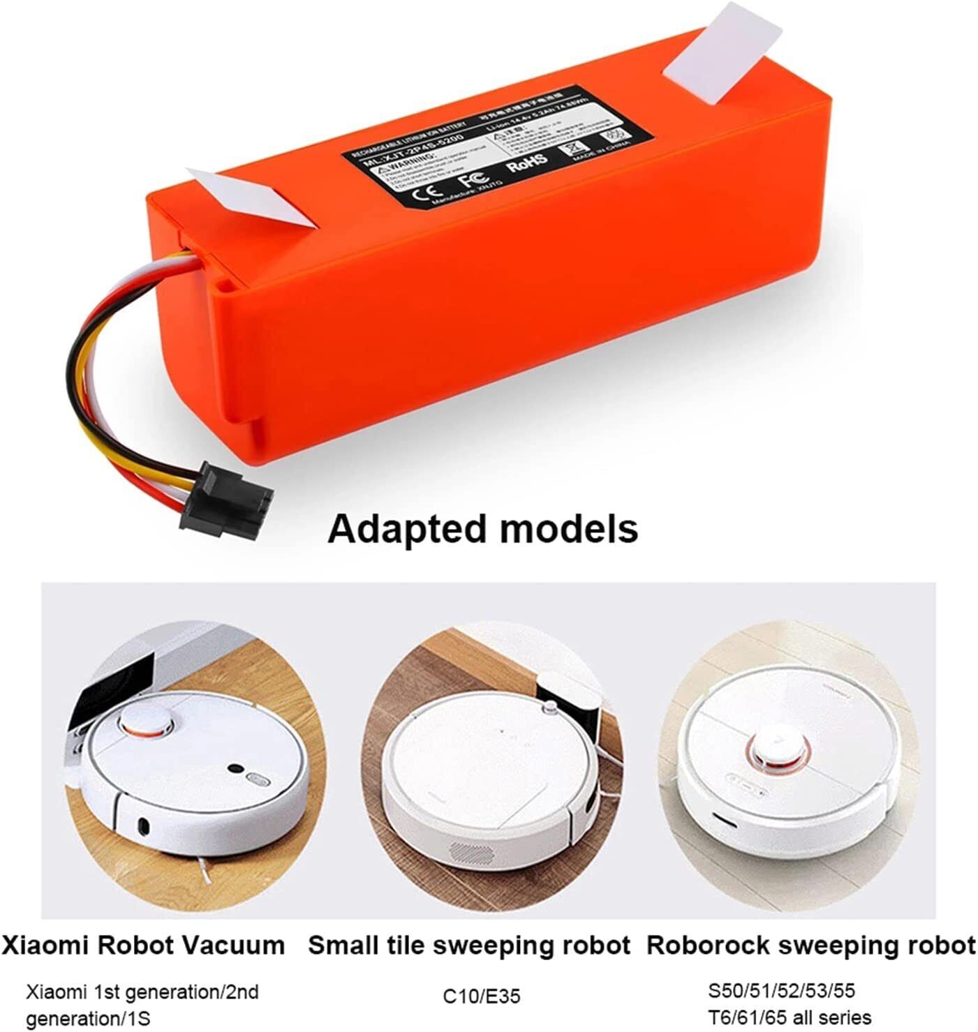 14.4V 5200mAh Akku für Xiaomi Mijia Roborock S50 S51 Millet Sweeper Robot Vacuum