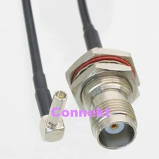 TS9 male right angle to TNC female nut crimp RG174 cable jumper pigtail 15cm