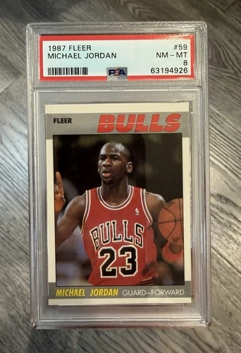 1987-88 fleer michael jordan 59 psa 8 EXCELLENT CENTERING! ! SHARP COPY! 🐐🔥