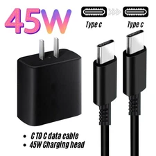 Universal 45W USB-C Super Fast Wall Charger & Cable For Samsung Galaxy S23 S24