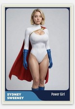 Sydney Sweeney Custom Trading Card Power Girl Full Body