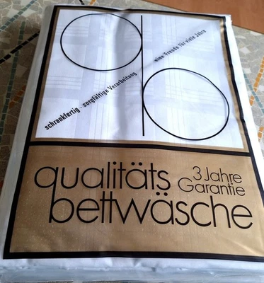 Mako  Damast Bettwäsche  4- Teilig,  60er Jahre unbenutzt - Bild 1 von 3