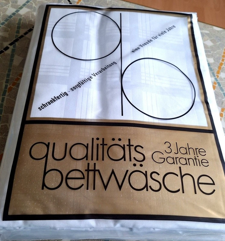 Mako  Damast Bettwäsche  4- Teilig,  60er Jahre unbenutzt.. - Bild 1 von 3