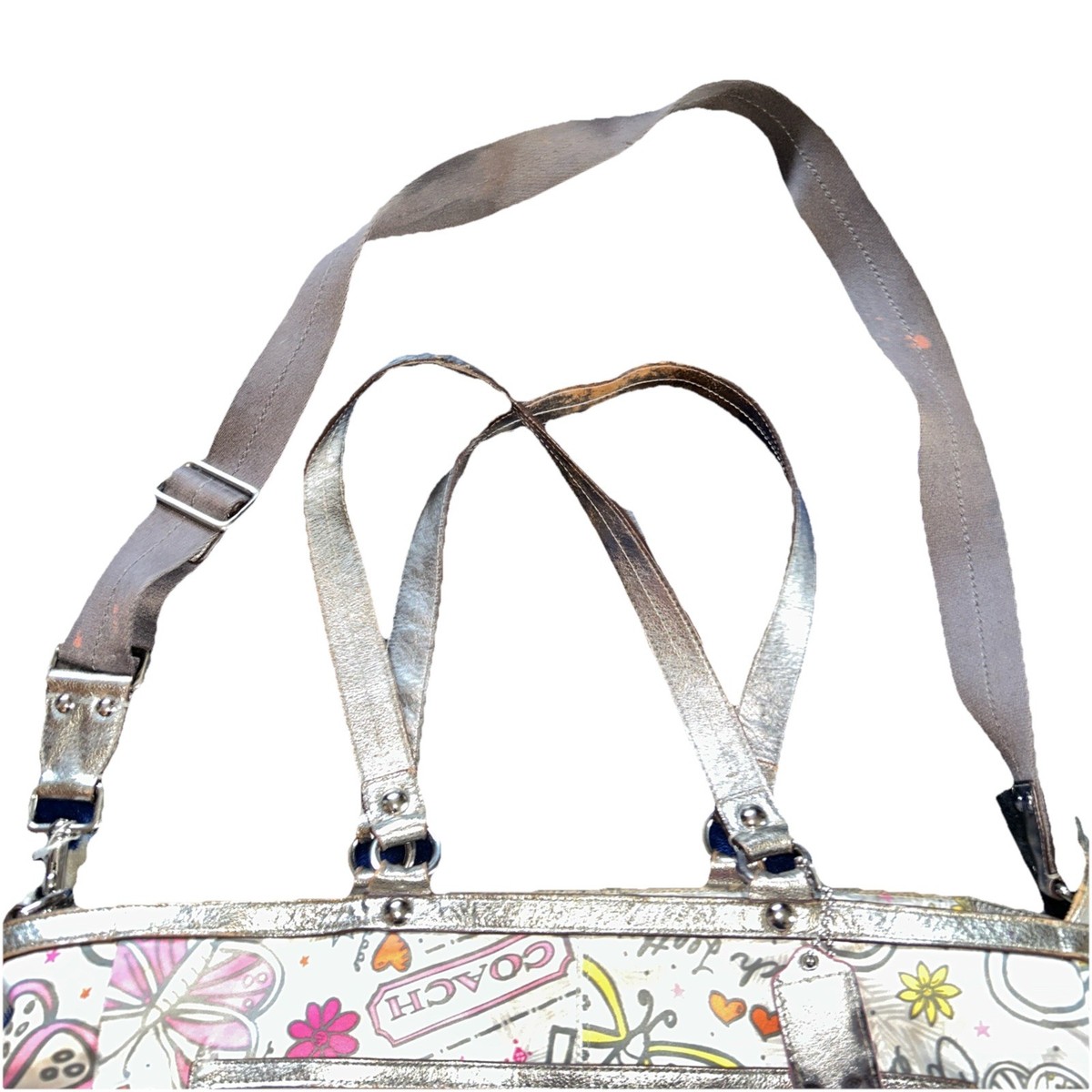 Vintage Y2K Coach Butterfly Large Bandana Grafitti weekender bag