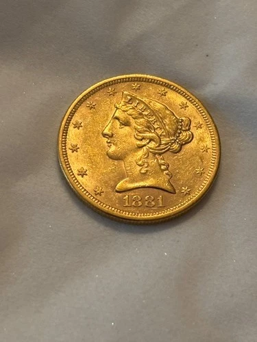Photo of a 1881-S Liberty Half Eagle from an eBay listing that sold on Jul 17, 2026