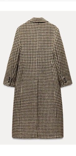 ZARA ZW Collection Check Plaid Coat Ecru/Yellow 2024/25 Season UK S BNWT RRP£179 - Picture 7 of 10