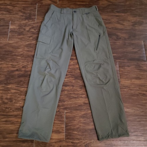 Eastern Mountain Sports EMS Mens Hiking Pants 32 R Olive Green Cargo Cinch Ankle
