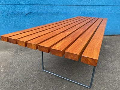 * BERTOIA BANK 400 KNOLL INT. USA MID CENTURY DESIGN TEAK
