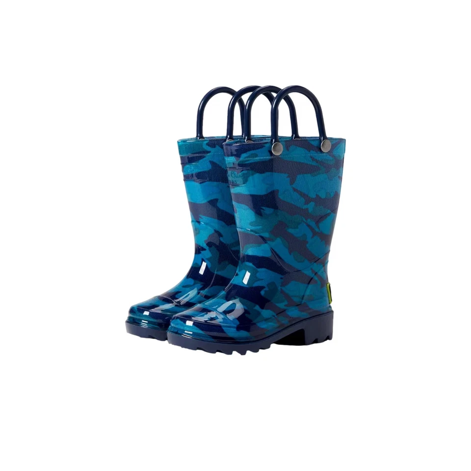 Bota de lluvia Western Chief camuflaje tiburón PVC azul 24126217P niño pequeño Foto 4 de 4