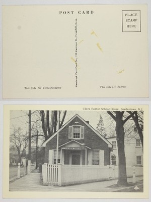 Clara Barton Historic School House Bordentown NJ B&W Vintage Chrome PC