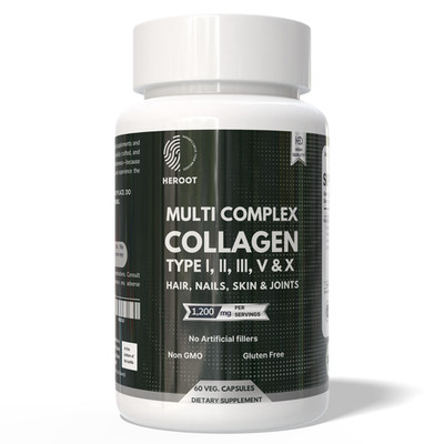 Heroot Collagen 1200 mg Capsules Non-GMO Dietary Supplement 60 Count NON - GMO