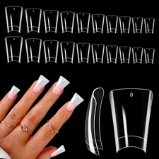 500PCS Duck Nail Tips, Clear Short Duck Nails Tips for Acrylic Nails Professiona