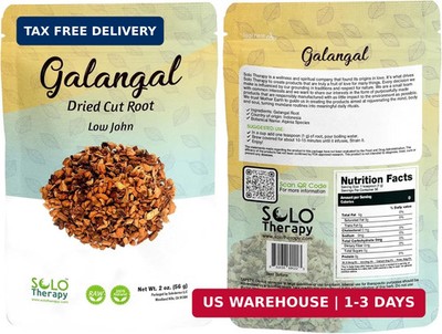 Galangal Root 2 oz, Galangal Dried Cut Root, Low John Root, Resealable Bag, 100%
