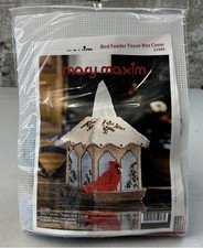 Mary Maxim Plastic Canvas Bird Feeder Tissue Box Cover Kit New Vintage