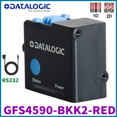 Datalogic Gryphon GFS4590-BKK2-RED 1D 2D Fixed Barcode Scanner With RS232 Cable