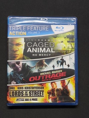Action Triple Feature: Volume 3 (Blu-ray) - Sealed - Caged Animal - Outrage-LotS