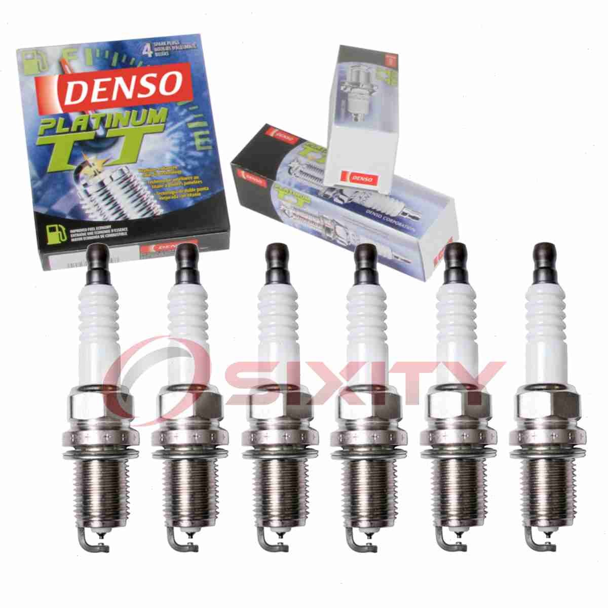 6 pc Denso Platinum TT Spark Plugs for 1992-1994 Dodge B150 3.9L V6 Ignition rx