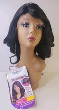 FreeTress Equal Lace Front Deep Invisible L Part Wig Style Riley Black .