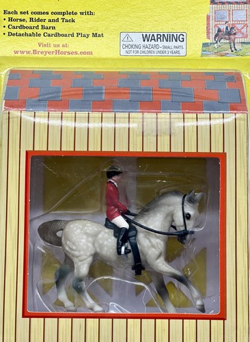 NIB Breyer Stablemates English Rider & Saddle Set W/Dapple Grey ...