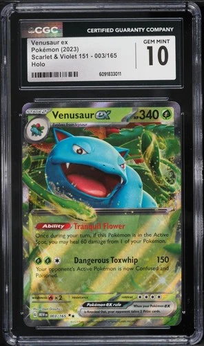 CGC 10 GEM MINT Pokemon TCG 2023 Scarlet & Violet 151 #003/165 Venusaur ex Holo