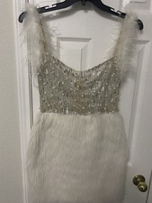 Glam Sequin  Faux Fur Dress   Vintage 1920s-Inspired