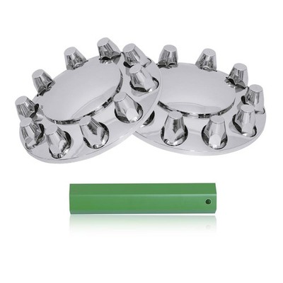 KASONG Chrome ABS Plastic Front Hub Caps Wheel Axle Covers 33mm Lug Nut Covers