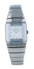 Rado Sintra Platinum-Tone White Dial 21mm Quartz Ceramic Ladies Watch R13334142