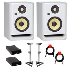 KRK RP5 Rokit 5 G4 Pro Bi-Amp 5" Powered Studio Monitors, White Noise - Pair Kit