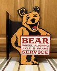 Bear Alignment Flange Sign Wheel Alinement Double Sided Vintage Style Wall Decor