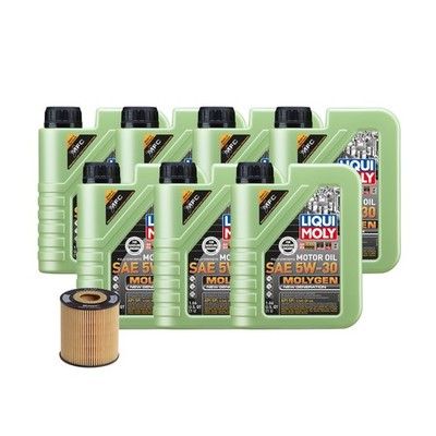 7L Liqui Moly Molygen New Gen 5W30 Hengst Oil Change Kit for Volvo S80 2.3/2.4L
