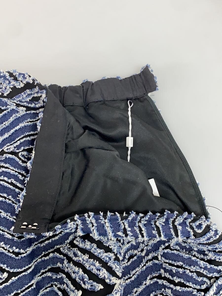 AMERI Long Skirt M Polyester Indigo Allover 01410… - image 3