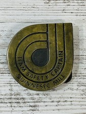 Vintage Quinnesec Paper Mill Safety Captain Belt Buckle Michigan RARE Brass 1987