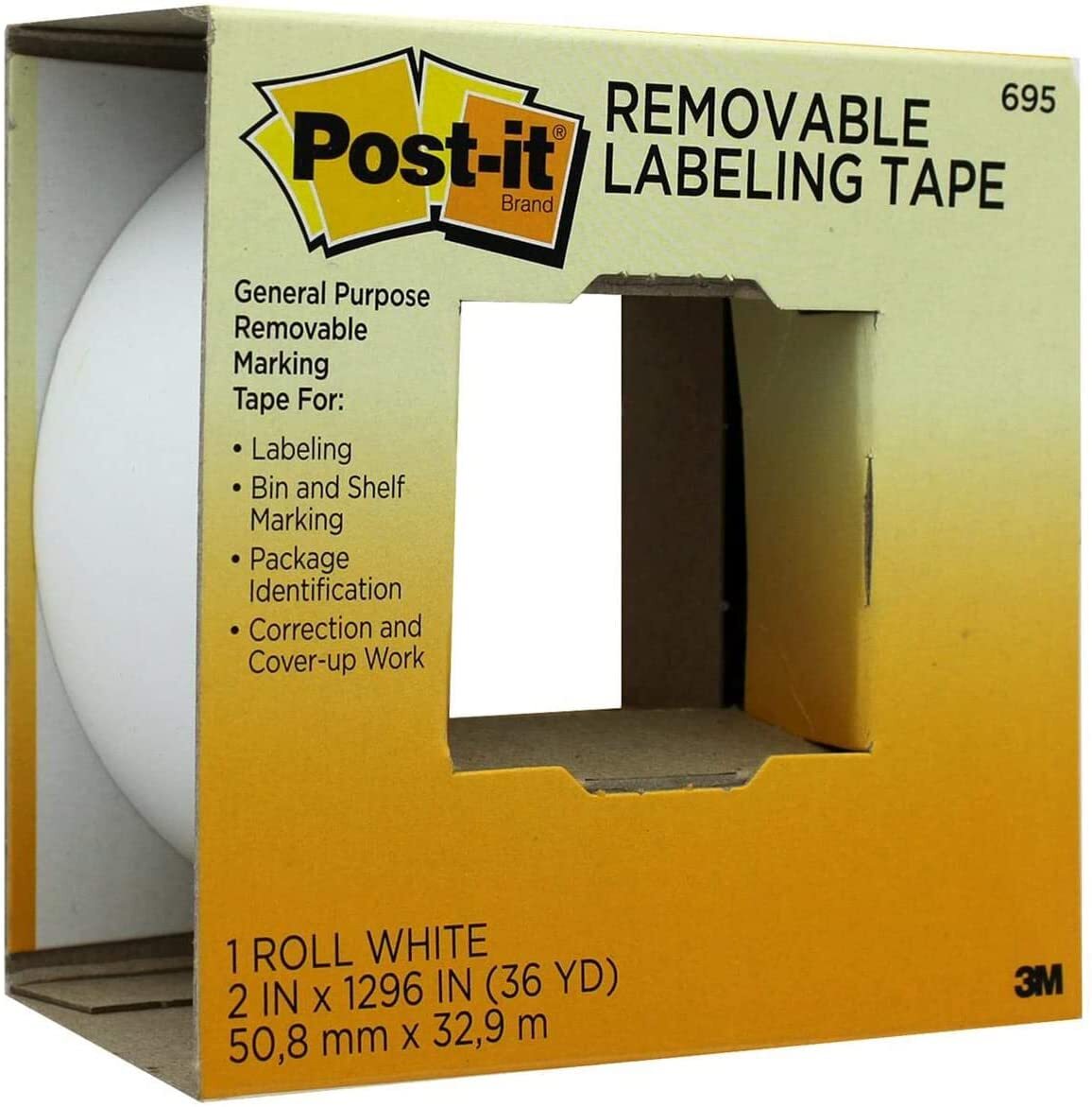 LABELING TAPE POST-IT REMOVABLE 2X 36 YDS