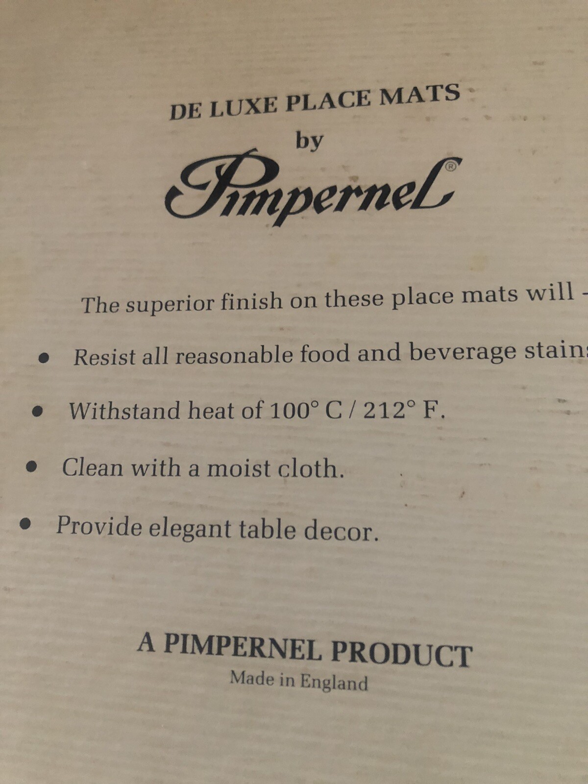 Pimpernel Deluxe Finish Placemats Set 6 Flemish Flowers In Box England