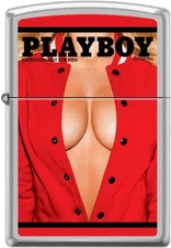 Zippo Playboy October 2014 Cover Satin Chrome Windproof Lighter NEW RARE